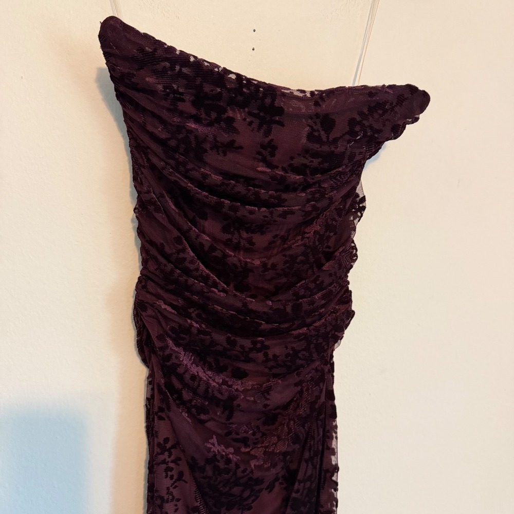 NWT House of CB Isadora midi dress black cherry decore corset velvet XS romantic - Picture 3 of 7